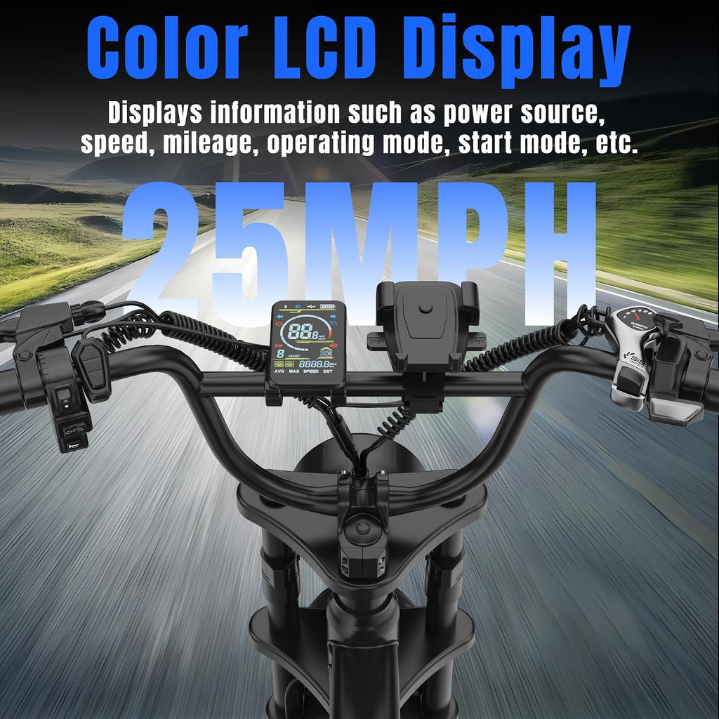 Electric ebike | Full Suspension | Peak 1500w Motor | 25/31MPH Top Speed | Range 40-70 Miles | 48V 960/748Wh Removable Battery | LED Headlights | 20/16-Inch All-Terrain Fat Tires |