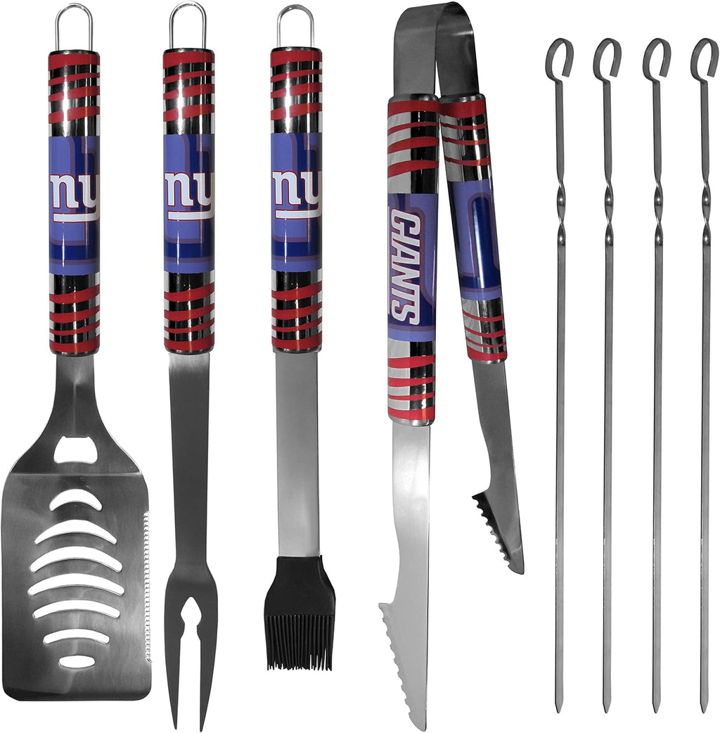 NFL Siskiyou Sports Fan Shop New York Giants Steel Tailgater BBQ Set w/Case 8 piece Gray
