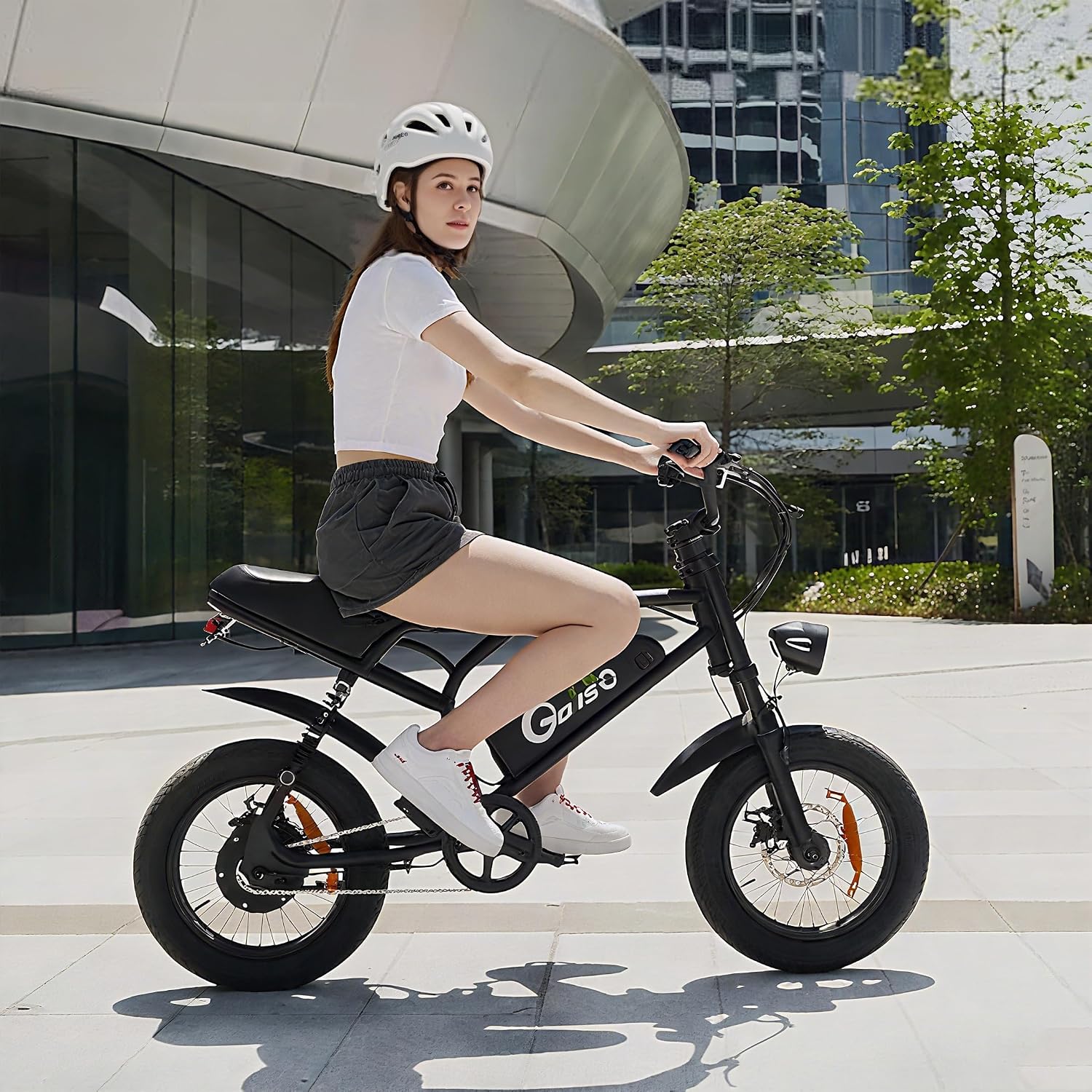 ADISTAR 16' Electric Bike for Adults/Teens, Peak 1500W & 65 Miles Long Range, 48V 15.6Ah Battery, Up to 28Mph, Full Suspension Fat Tire All-Terrain EBike on Mountains,Snow,Sand,Black
