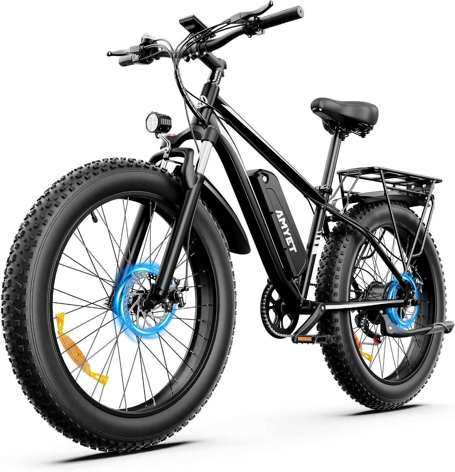AMYET EB26 Electric Bike for Adults Peak 1500W Electric Bicycle 48V 15AH (720WH) Battery Electric Bike 26' Fat Tire Mountain 28mph 7 Speed Gears Ebike with UL 2849 Certified