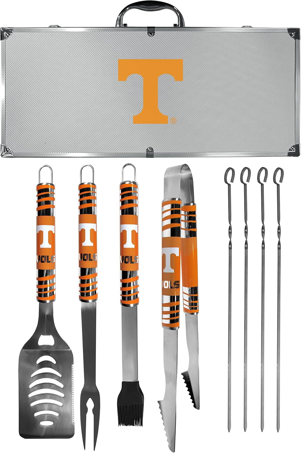 NCAA Siskiyou Sports Fan Shop Tennessee Volunteers Steel Tailgater BBQ Set w/Case 8 piece Gray