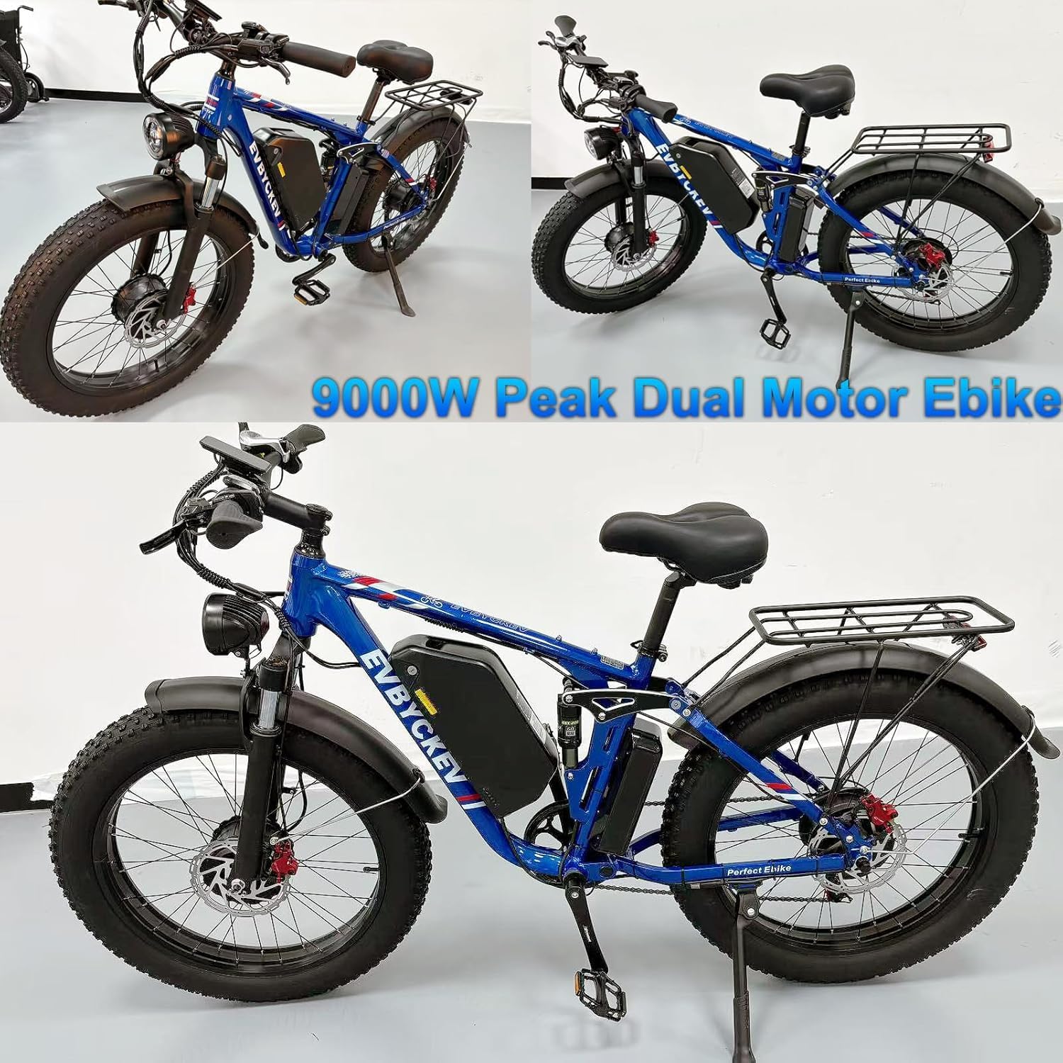 9000W Peak Dual Motor Ebike for Adults 47 MPH Fast ElectricBike, 58V Max Output 1972 Wh Up to 105 Miles Ebikes,24' Fat TireE-Bike,Full Suspension Electric Bicycle for Mountain Commuter
