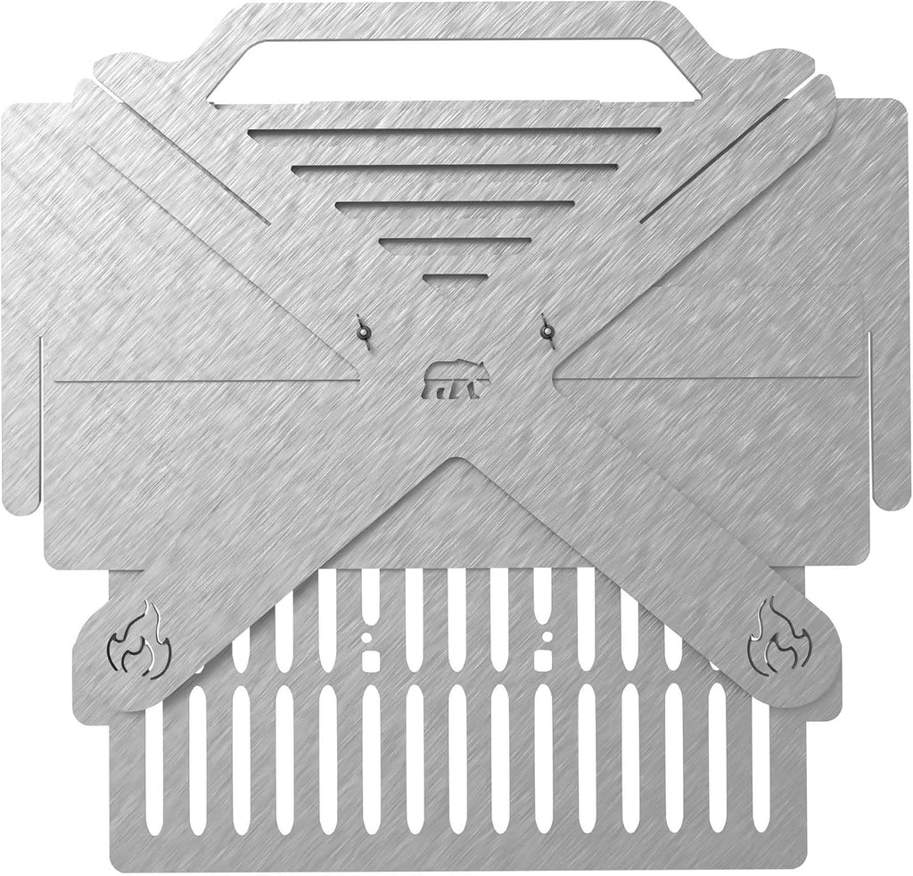 BBQ Grill Set | BBQ Grill with Stainless Steel Portable Instant Foldable Fire Set with Carrying Bag for Outdoor, Camping, Camp, Campfire (X-Grill)