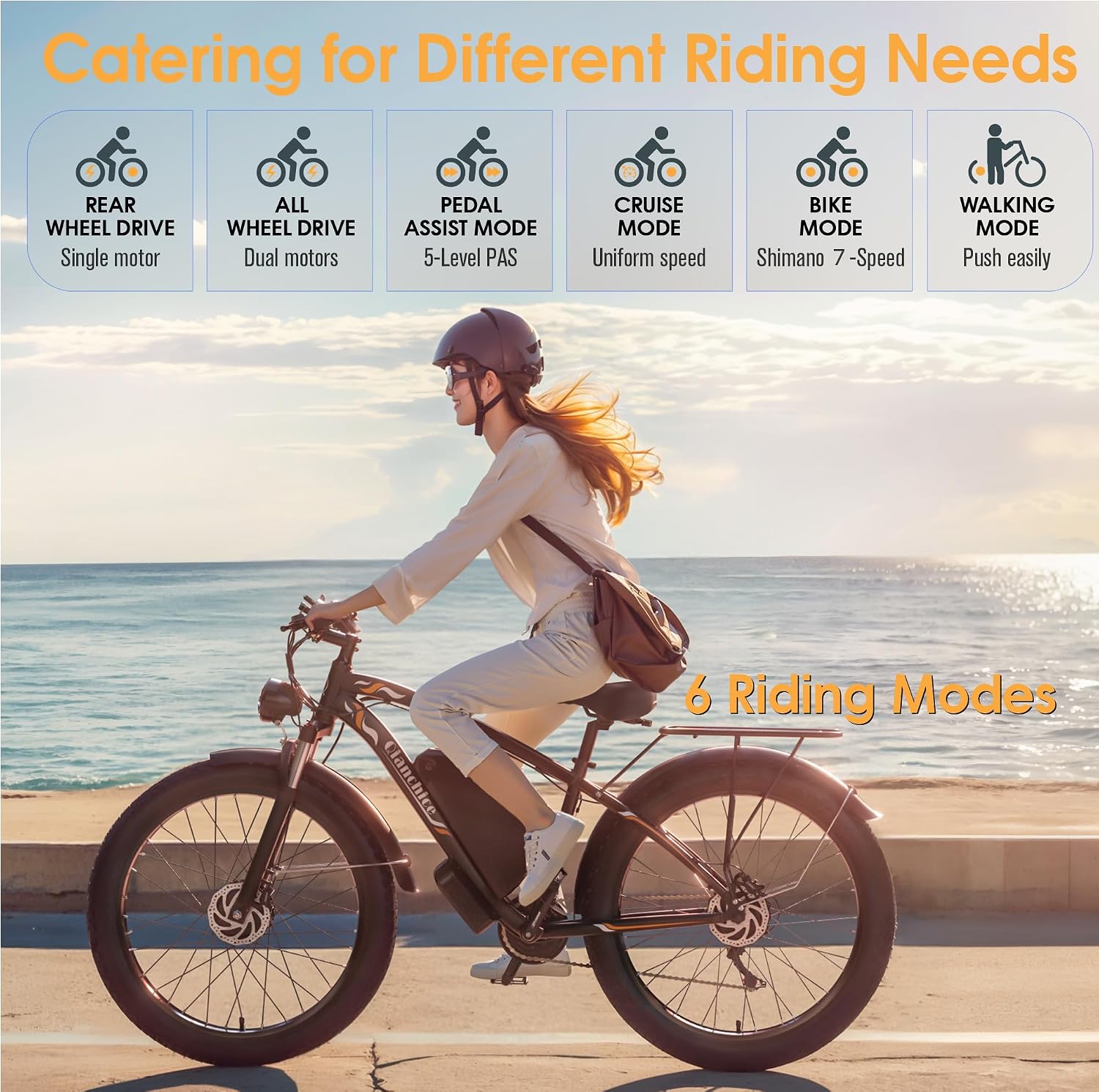 Dual Motor Electric Bike for Adults-6000W Peak, 52V 34AH Battery, 40-45MPH 100 Miles Long Range Ebike, Fat Tire 24 Inch, 7-Speed Hydraulic Brake, Electric Bicycles for Mountain Commuter
