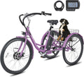 VIRIBUS Electric Tricycle for Adults, 24 26 inch Electric Trike with 468Wh Removable Battery, 250W/350W(Peak 500W) 3 Wheel Electric Bikes for Seniors, Motorized Adult Tricycles Women Men 330 lb.