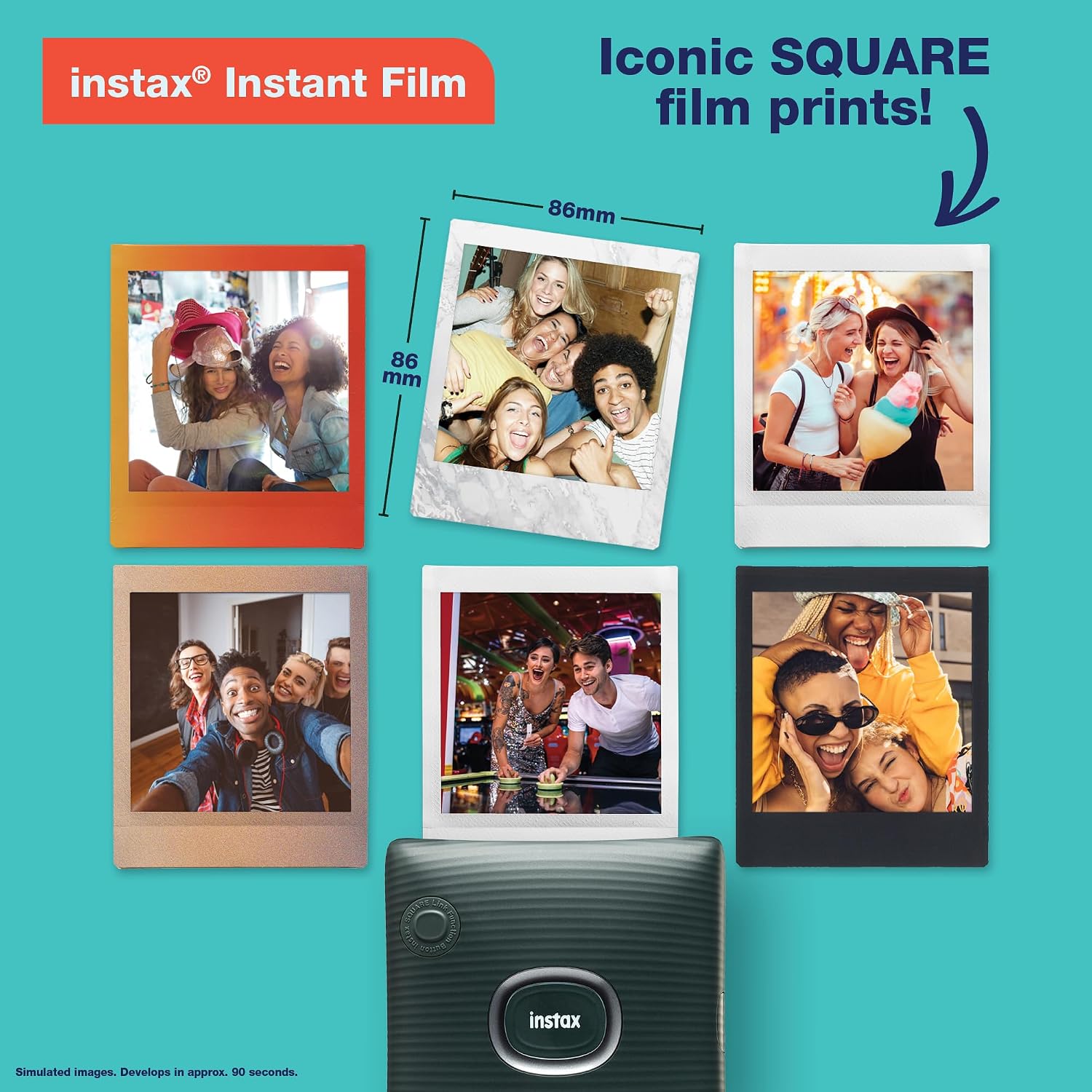 Fujifilm Instax Square Link Smartphone Printer - Midnight Green