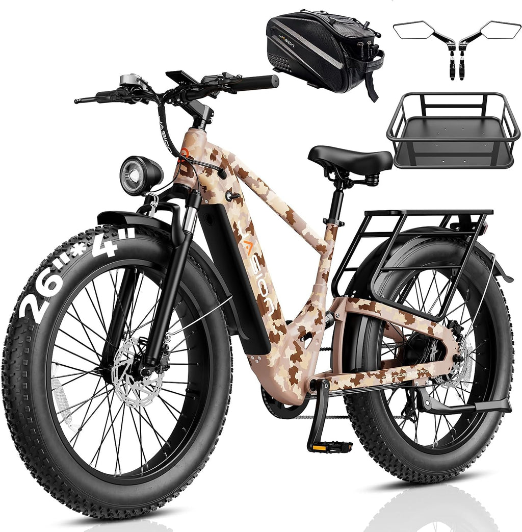 Jasion Thunder/PRO/ST Electric Bike,2000W/1800W Peak Ebikes for Adults,26''Fat Tire Best Ebike for Men,90/80 Miles with 1040Wh/864Wh Battery,35/30+MPH Max Speed Bicycles,500/400LB Capacity