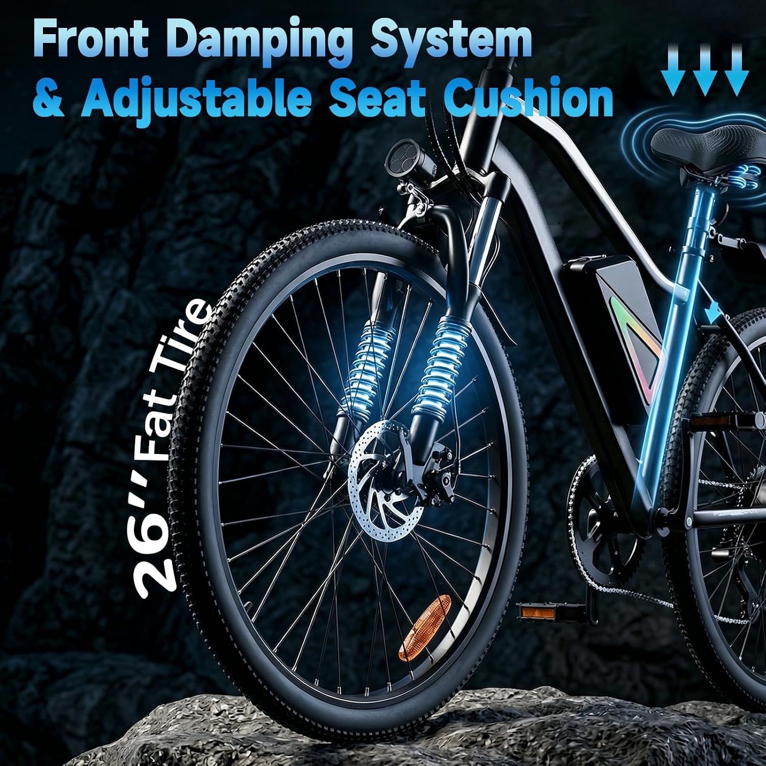 Electric Bike - Electric Bike for Adults, 1500w/1000W/750W Peak Motor, Up to 55 Miles, 20MPH EBike, 26'' Tires Lightweight E Bike for Commuting Mountain Road Sand