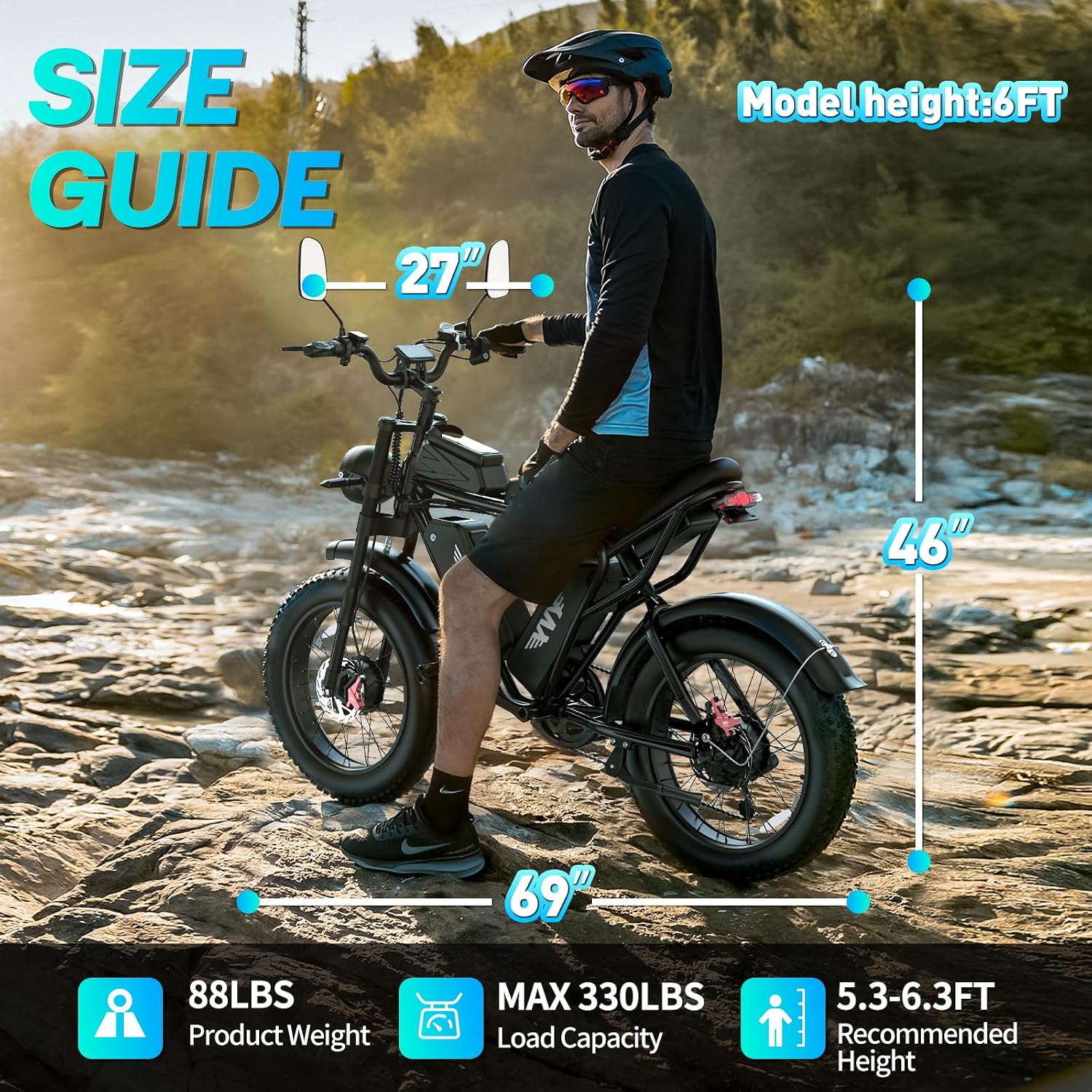 YVY Electric Bike for Adults: 1000W-3000W High Power Dual Motor for Powerful Hill Climbing, UL2849 Certified 20' Fat Tires All-Terrain eBike, Multiple Battery & Long Range Options