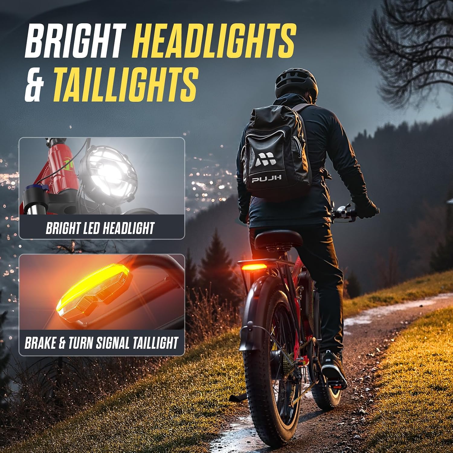 6000W Dual Motors Electric Bike for Adults,60V 20Ah 26' Fat Tire Ebike,50 mph up to 100 Miles Full Suspension Class 3 Electric Bicycle for Snow Off Road Mountain Hunting Commuter