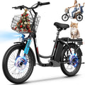 Caroma Peak 1200W/800W/500W/ Electric Scooter with Seat, 20' Off-Road Tires, 15/25/30Miles Range, 20MPH Top Speed, Adjustable Electric Scooter for Adults with Basket, Adults Ebike for Commuting
