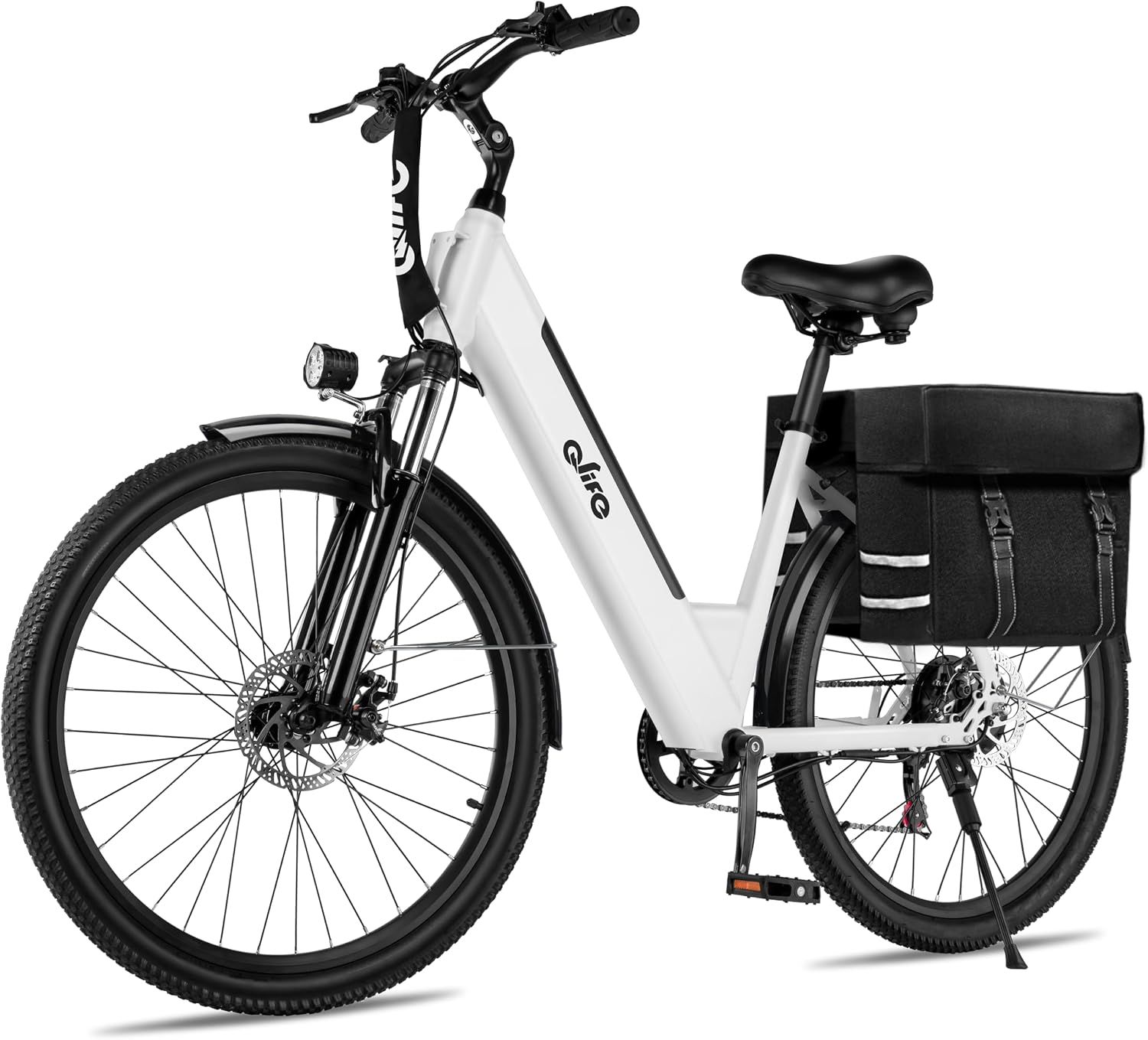 Qlife Cityone Electric Bike for Adults & Teens, Step-Through Commuter Ebike, 1000W Peak Motor, 55-Mile Range, 48V Removable Battery, 26-Inch City Tires, 7-Speed, Up to 25 MPH