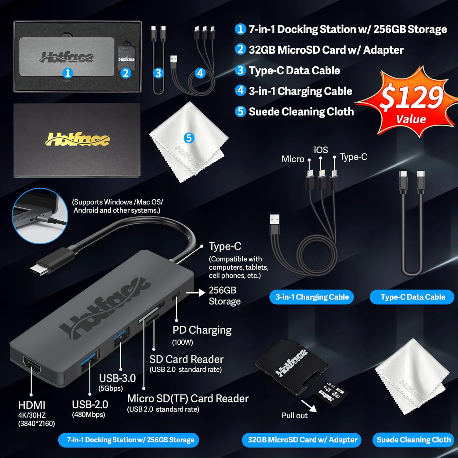 Lenovo Ideapad 3 15.6' FHD Chromebook, Intel Celeron N4500, 4GB RAM, 352GB Storage (64GB SSD+288GB Docking Station Set), ‎Intel UHD Graphics, Full Size Keyboard, Chrome OS, Artic Gray