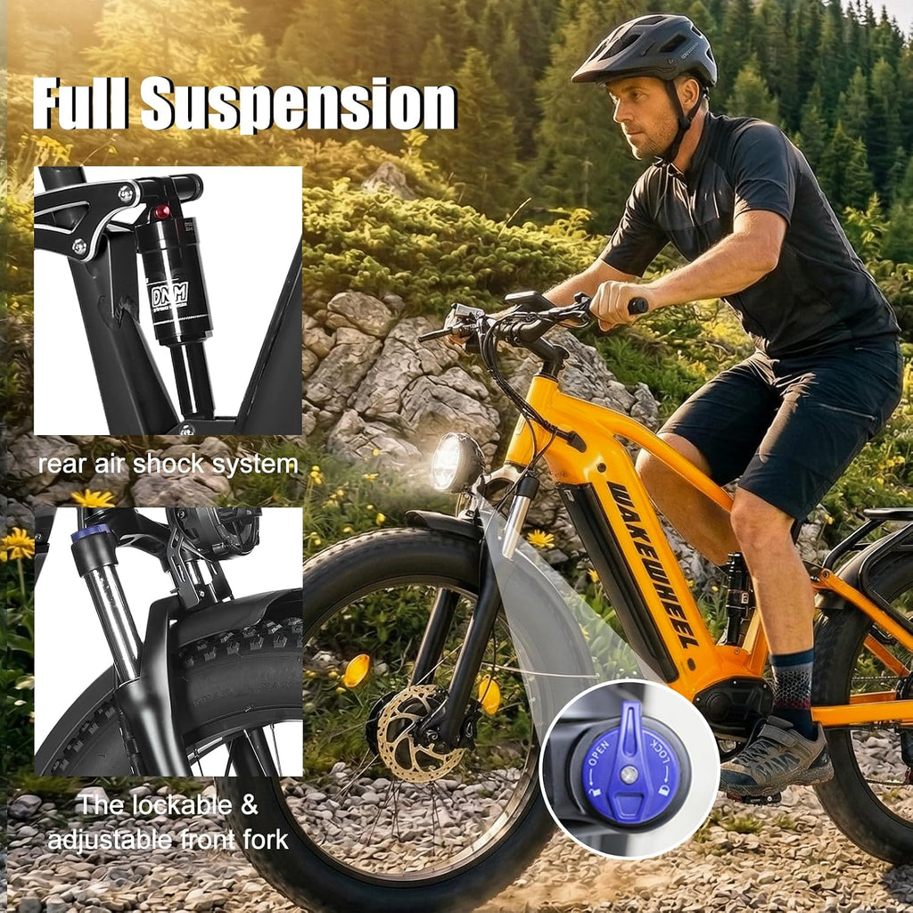 Peak 8000w Electric Bike for Adults, 60V Battery Ebike, Fat Tire & Long Range Electric Bicycles, 210Nm Mountain Bike Full Suspension, Hydraulic Brake Electric Bicycle