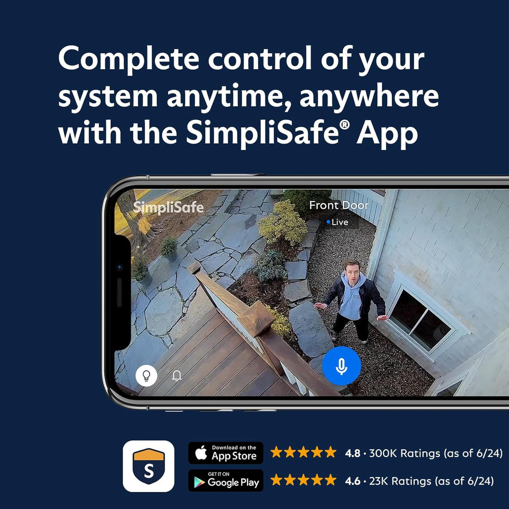 SimpliSafe 9 Piece Wireless Home Security System Gen 3 with Outdoor Camera and Wired Video Doorbell - Optional 24/7 Professional Monitoring - No Contract - Compatible with Alexa and Google Assistant
