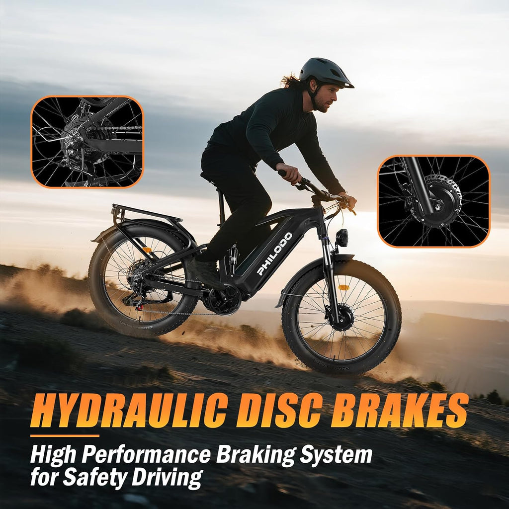 5000w Dual Motor Electric Bicycles, 60V Battery E-Bike with 45 MiIe P-Hour Electric Bike for Adults, 26 Fat Tire Hunting Ebike for All Terrain, Full Suspension Electric Ebike