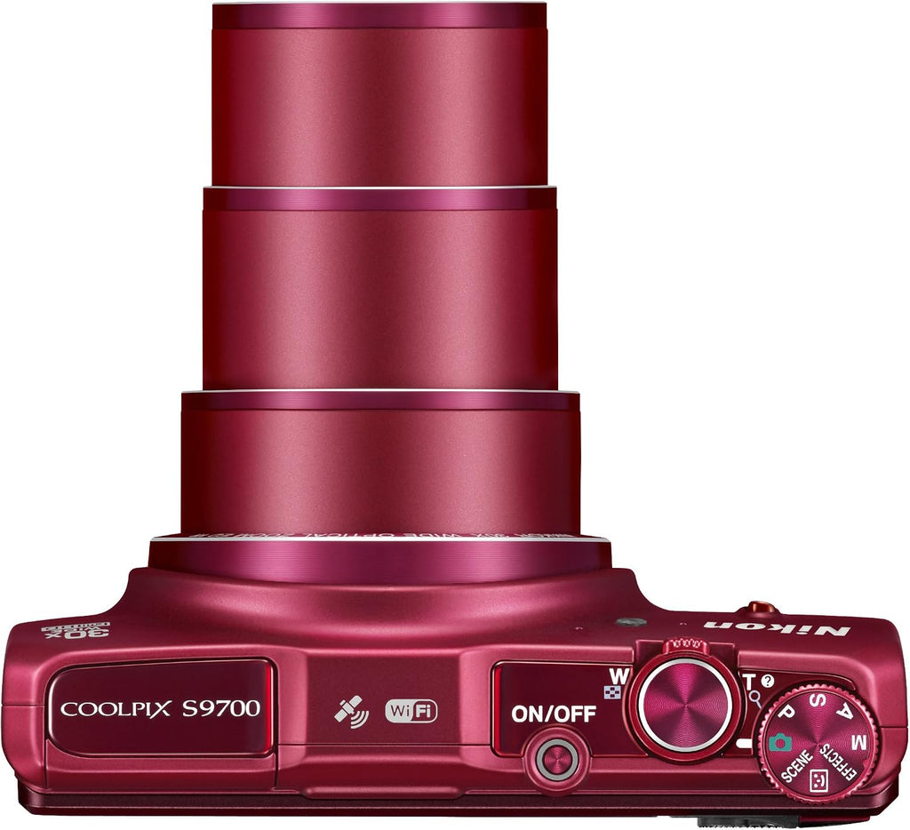 Nikon COOLPIX S9700 Compact Digital Camera - Red (16.0 MP, 30x Zoom) 3.0 inch