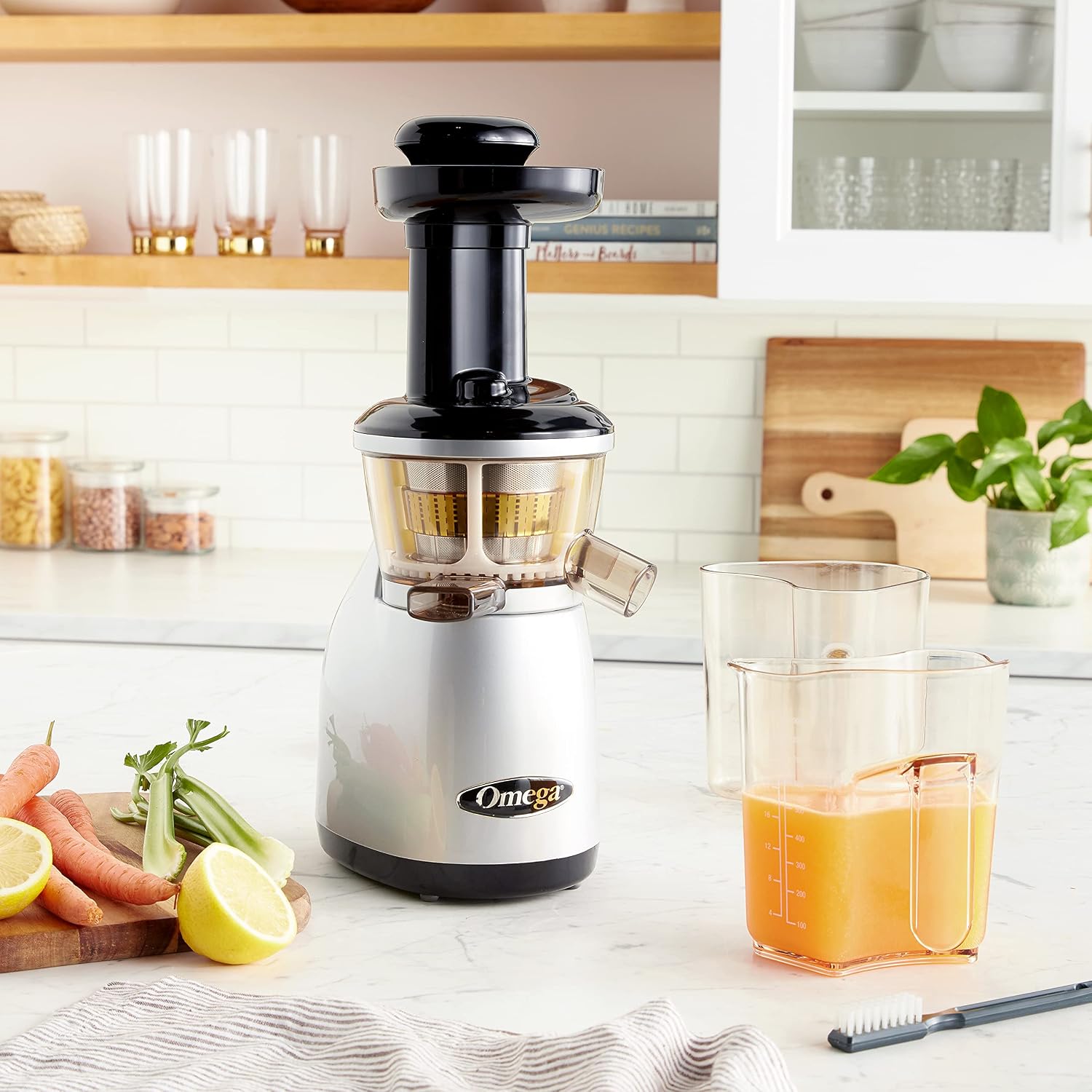 Omega VRT350 Vertical Low Speed Juicer, Silver