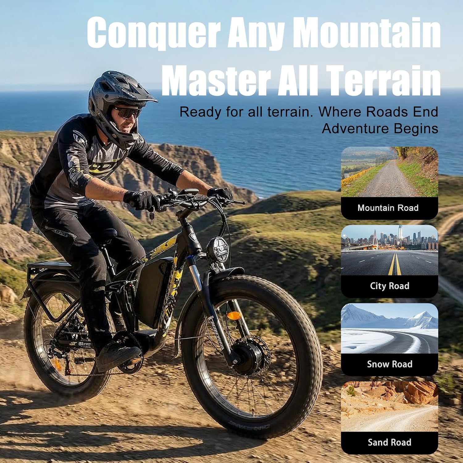 Peak 8000w Electric Bike for Adults, 60V Battery Ebike, Fat Tire & Long Range Electric Bicycles, 210Nm Mountain Bike Full Suspension, Hydraulic Brake Electric Bicycle