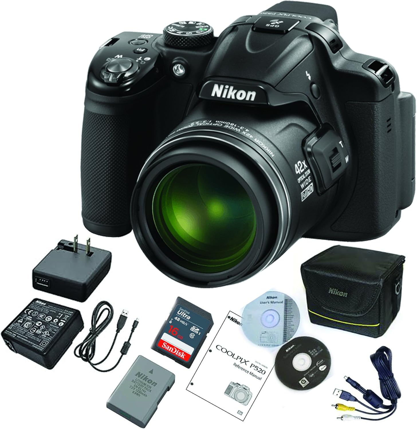 Nikon COOLPIX P520 18.1 MP CMOS Digital Camera with 42x Zoom Lens and Full HD 1080p Video (Black) (OLD MODEL)