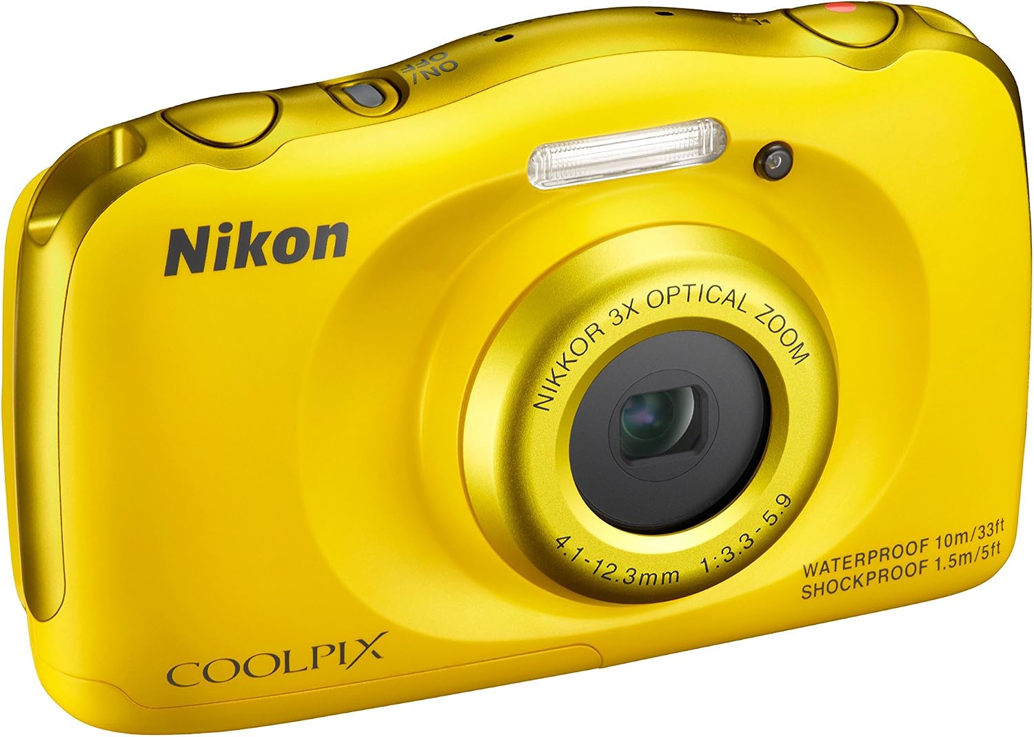 Nikon COOLPIX S33 Waterproof Digital Camera (Yellow) - International Version