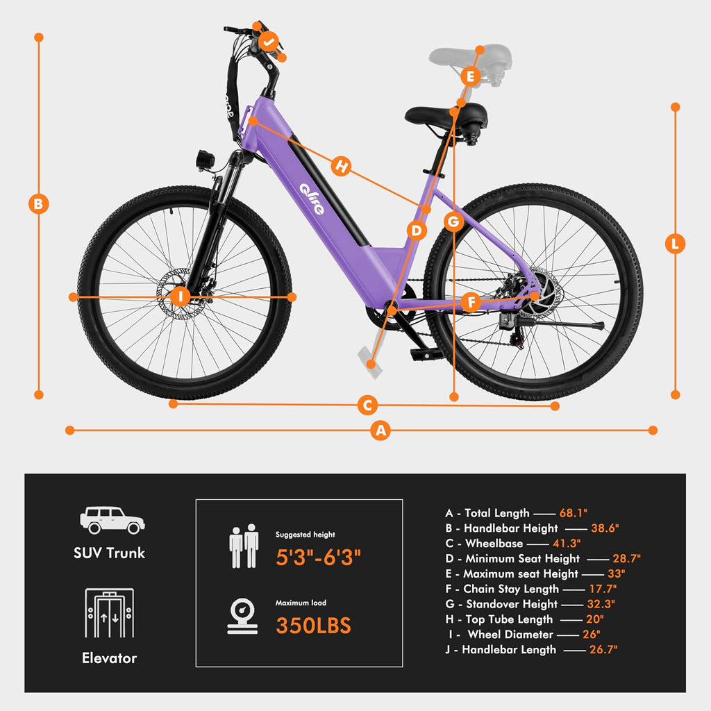 Qlife Cityone Electric Bike for Adults & Teens, Step-Through Commuter Ebike, 1000W Peak Motor, 55-Mile Range, 48V Removable Battery, 26-Inch City Tires, 7-Speed, Up to 25 MPH