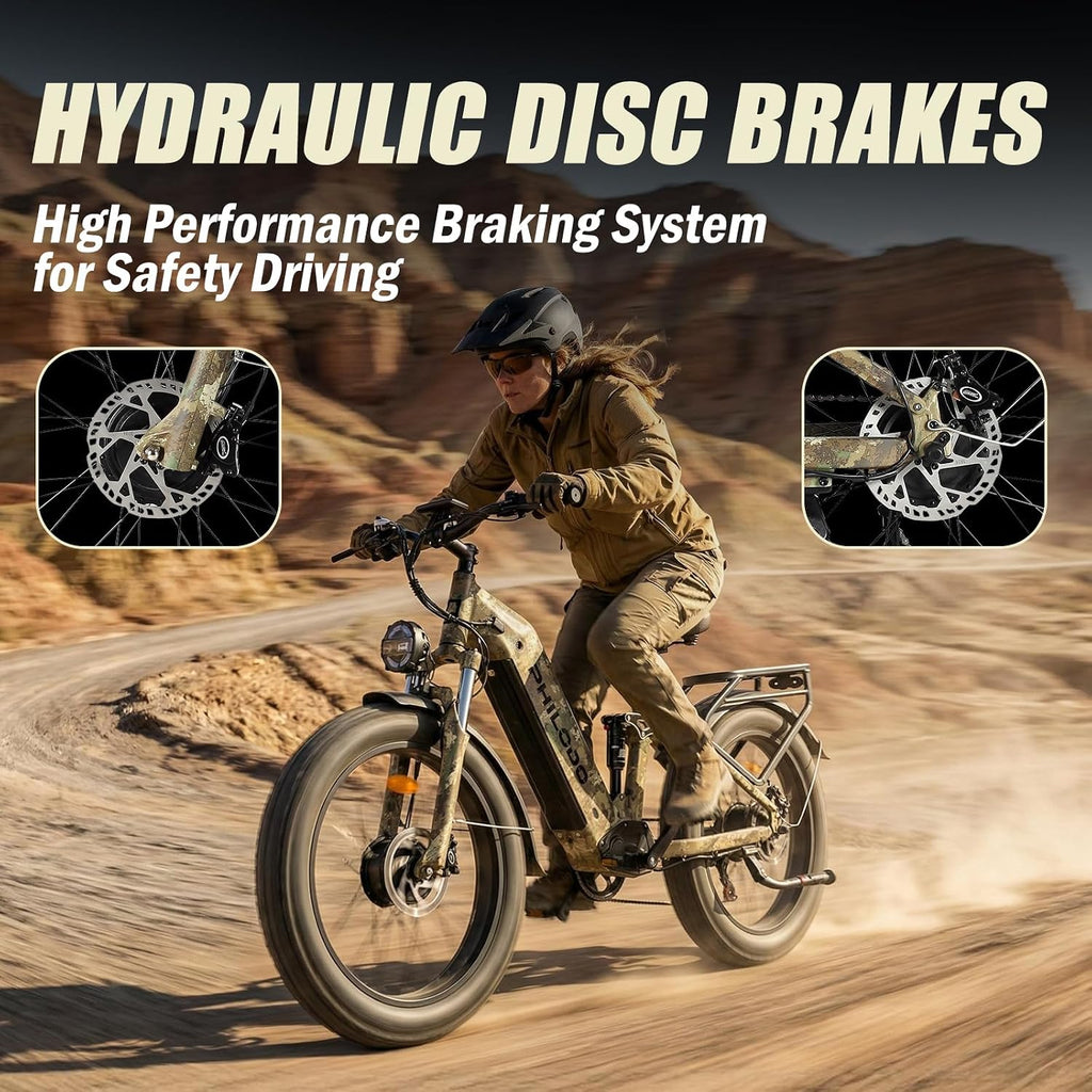 5000w Dual Motor E-Bike 60V Electric Bike for Adults,45 MiIe P-Hour Full Suspension Hydraulic Disc Brakes EBike,26/24x4 Fat Tires Mountain Bikes for All Terrain Snow/Sand
