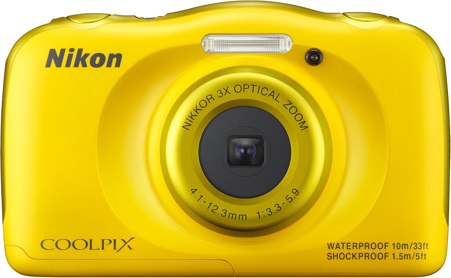 Nikon COOLPIX S33 Waterproof Digital Camera (Yellow) - International Version