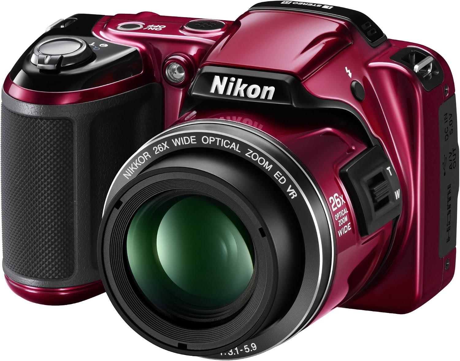 Nikon COOLPIX L810 16.1 MP Digital Camera with 26x Zoom NIKKOR ED Glass Lens and 3-inch LCD (Red) (Old Model) (Renewed)