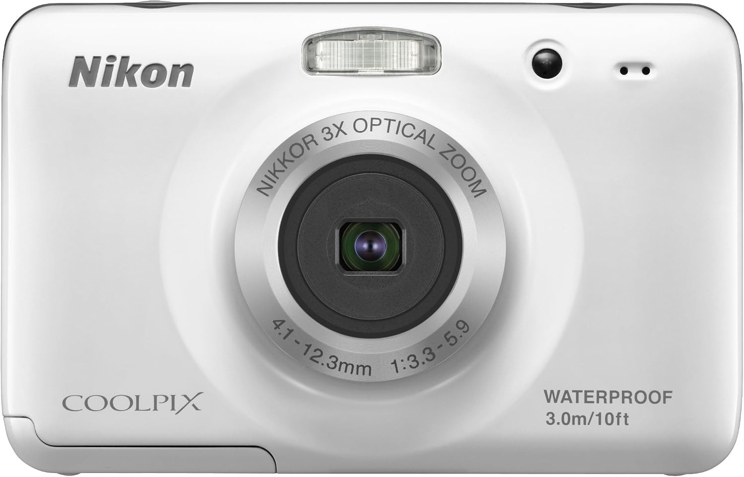 Nikon COOLPIX S30 10.1 MP Digital Camera with 3x Zoom Nikkor Glass Lens and 2.7-inch LCD (White)