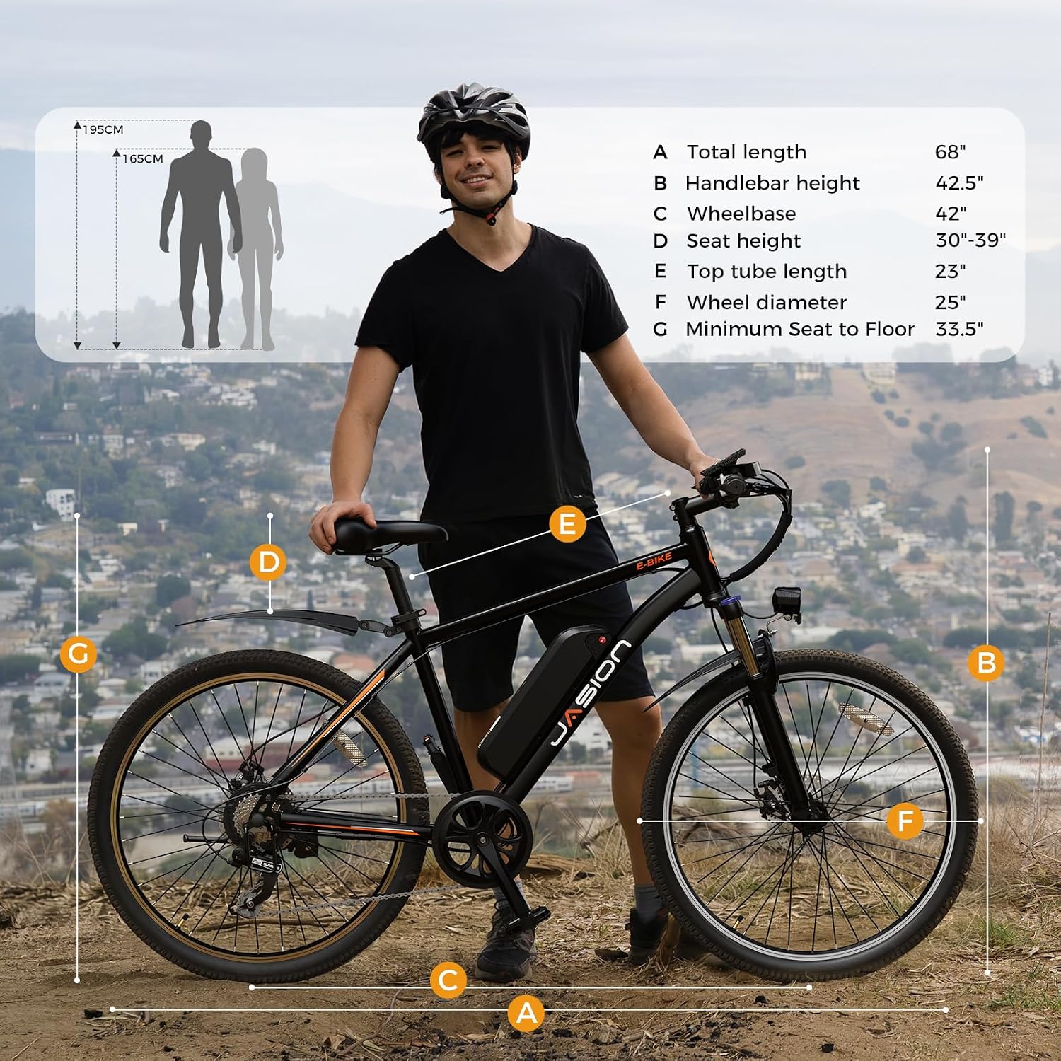 Jasion EB5 Electric Bike for Adults with 1000W Peak Motor,Removable Battery Commuting Electric Mountain Bike,Up to 40Miles,7-Speed and Front Fork Suspension Ebike