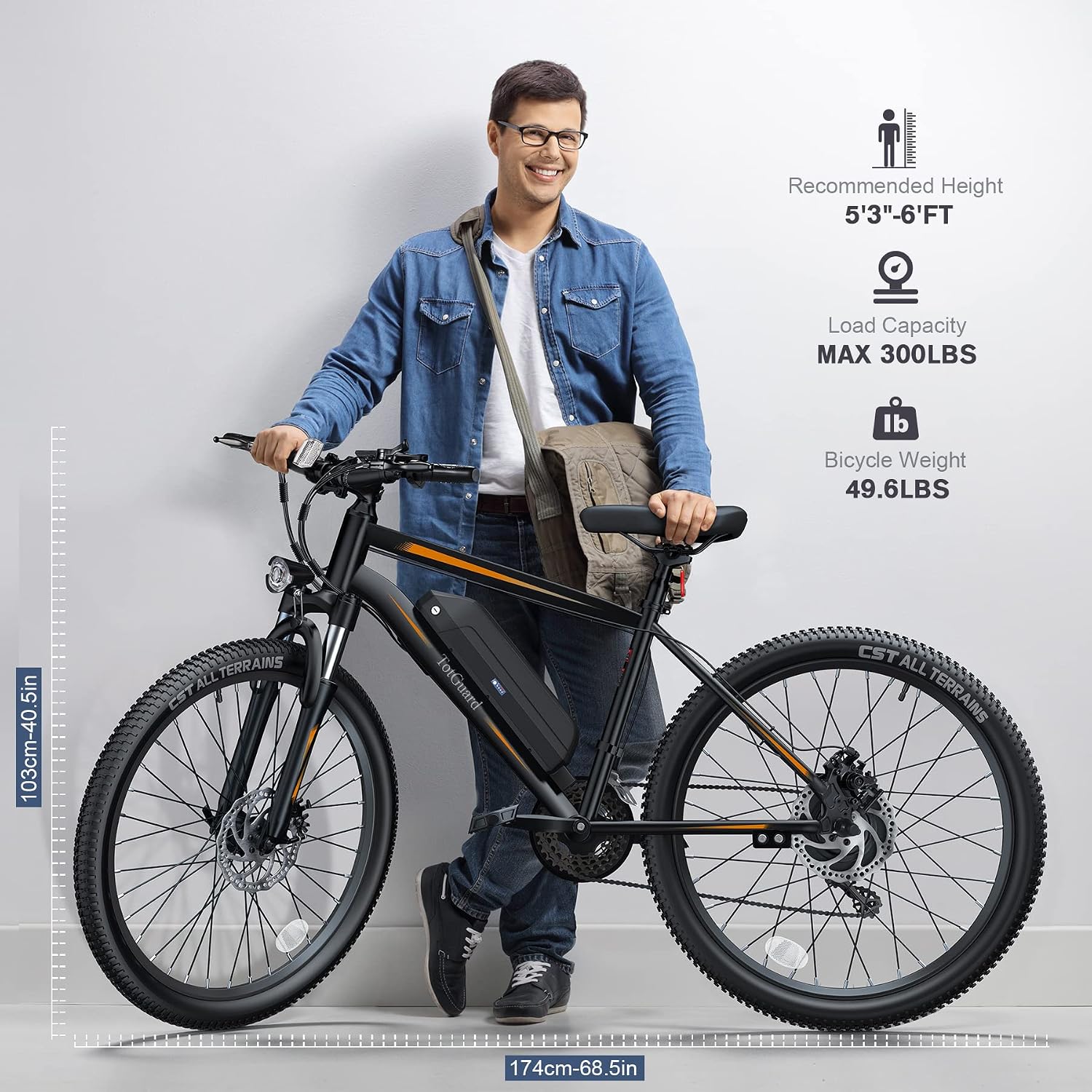 TotGuard Electric Bike for Adults, 27.5' Electric Bike 500W Ebike 19.8MPH Adult Electric Bicycles Electric Mountain Bike,48V 499WH Removable Lithium Battery,21-Speed Gears,Lockable Suspension Fork