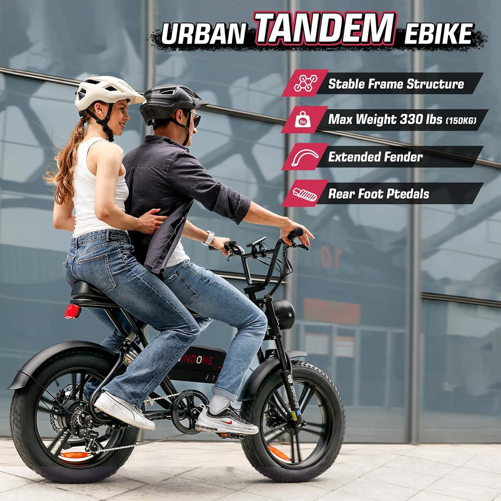 Windone E20/K2 Electric Bike for Adults, Max 20/28 MPH & 40/46.6 Miles Range, 20''×3/4'' Tire and 350/750W Motor Ebike, 7 Speed Urban Commuter Electric Bicycle, 36V10.4AH / 48V13AH Removable Battery