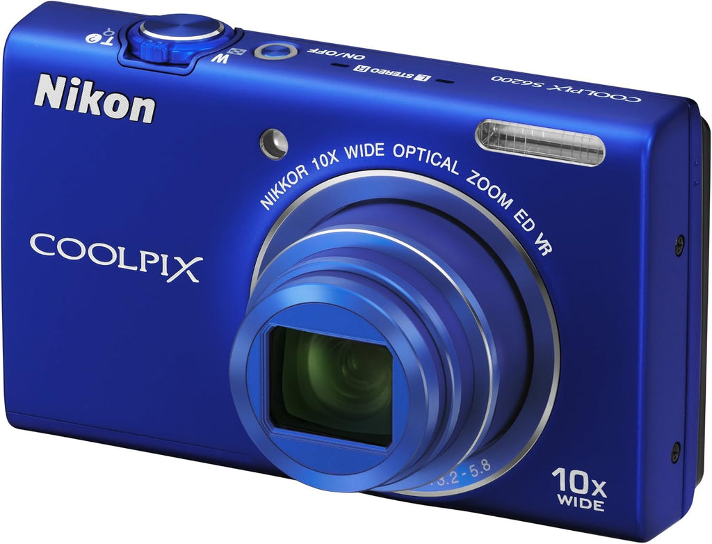 Nikon COOLPIX S6200 16 MP Digital Camera with 10x Optical Zoom NIKKOR ED Glass Lens and HD 720p Video (Blue)