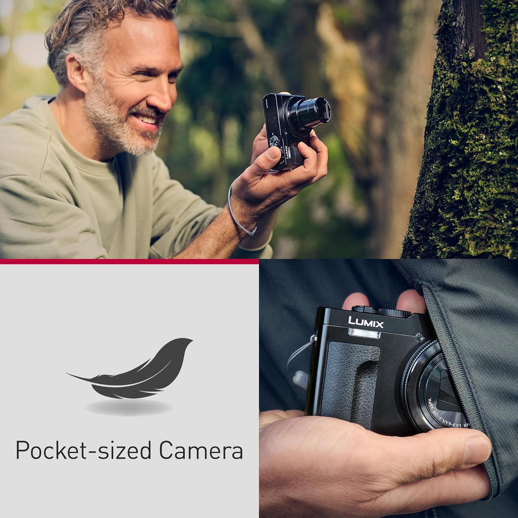 Panasonic LUMIX TZ/ZS99 Point and Shoot Camera, Compact Camera for Travel with 30x Zoom with 24-720mm Zoom Lens, and 4K Video/Photo, Great for Travel and Concerts, DC-TZ99 (Silver)
