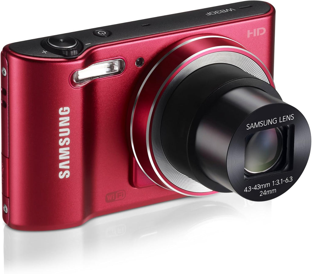 Samsung WB30F 16.2MP Smart WiFi Digital Camera with 10x Optical Zoom and 3.0' LCD Screen (Red) (OLD MODEL)