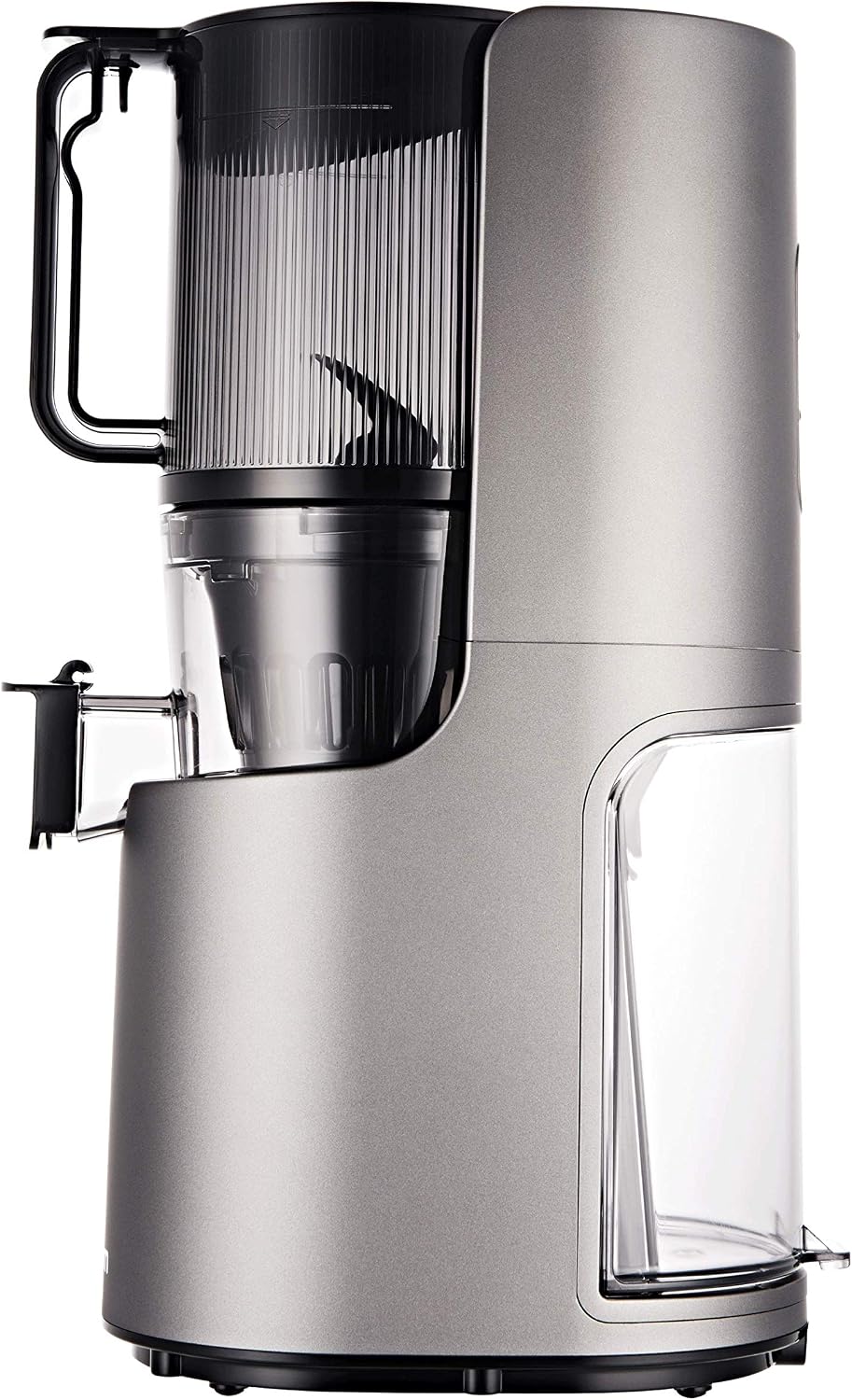 Hurom H-200 Electronic Slow Juicer Machine (Silver) - Self Feeding w Big Mouth Hopper to Fit Whole Fruits & Vegetables - Healthy Living - Easy Rinse Clean No Scrub BPA Free Easy Assembly