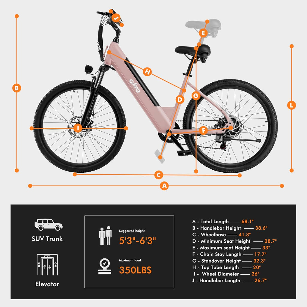 Qlife Cityone Electric Bike for Adults & Teens, Step-Through Commuter Ebike, 1000W Peak Motor, 55-Mile Range, 48V Removable Battery, 26-Inch City Tires, 7-Speed, Up to 25 MPH