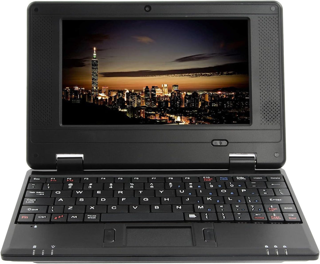7 Inch Portable Mini Computer Laptop PC Netbook for Kids Android 12 Quad Core 32GB WiFi Built in Camera YouTube Flash Player (Black)
