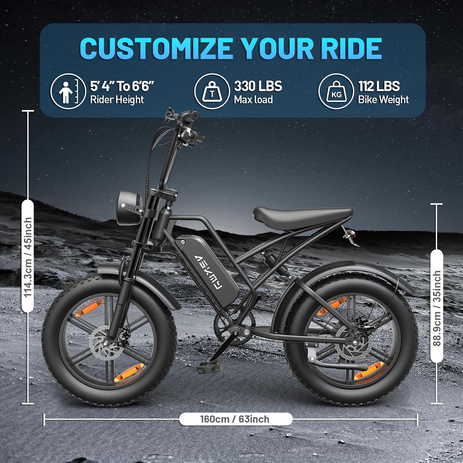 Electric Bike for Adult, 20' 4.0' Fat Tire 750W Continuous / 1000W Max， 28MPH, 48V 15ah Removable Battery, 50-60+ Miles Range,UL2849 Certified
