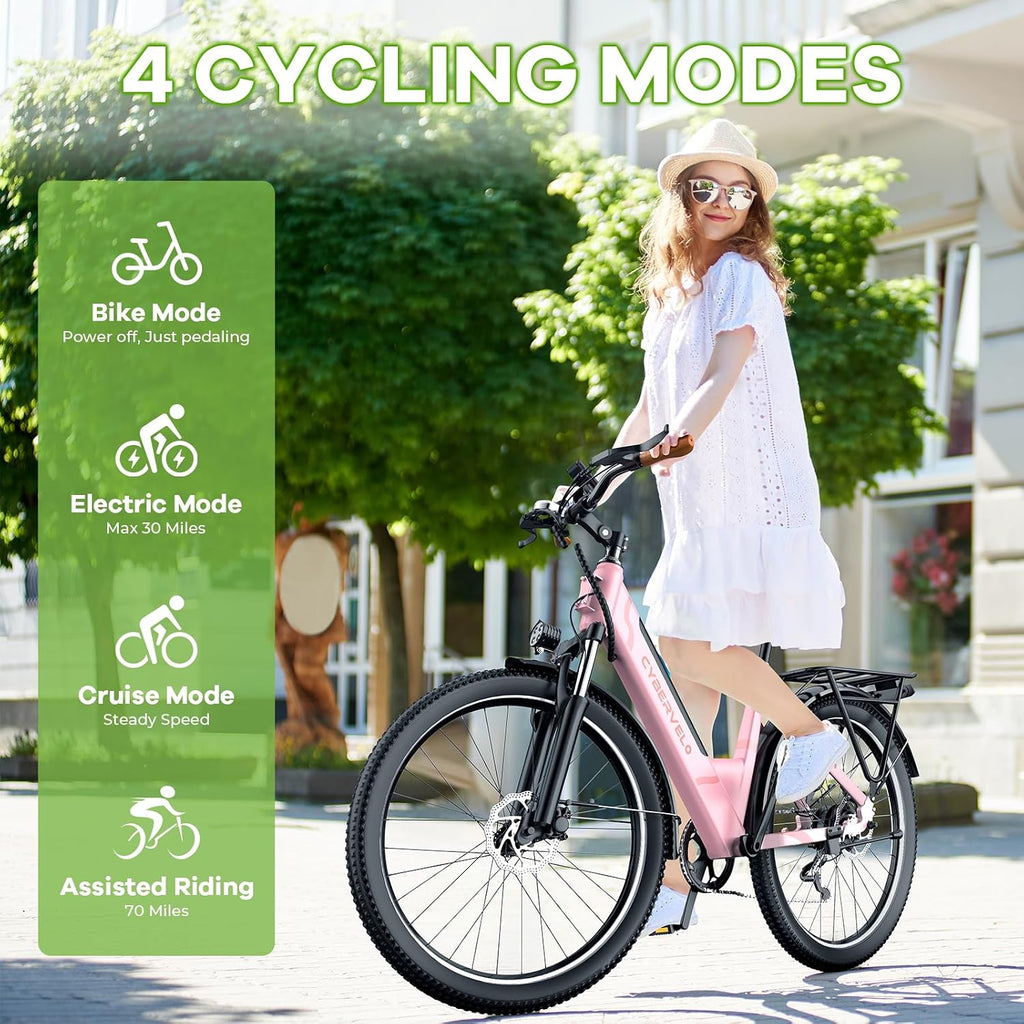 YorkE 26' Electric Bike for Adult,1000W Peak, up 80 Miles Removable Battery Ebike,Adult Electric Bicycles for All Terrain,Men Women E Bike, 7-Speed