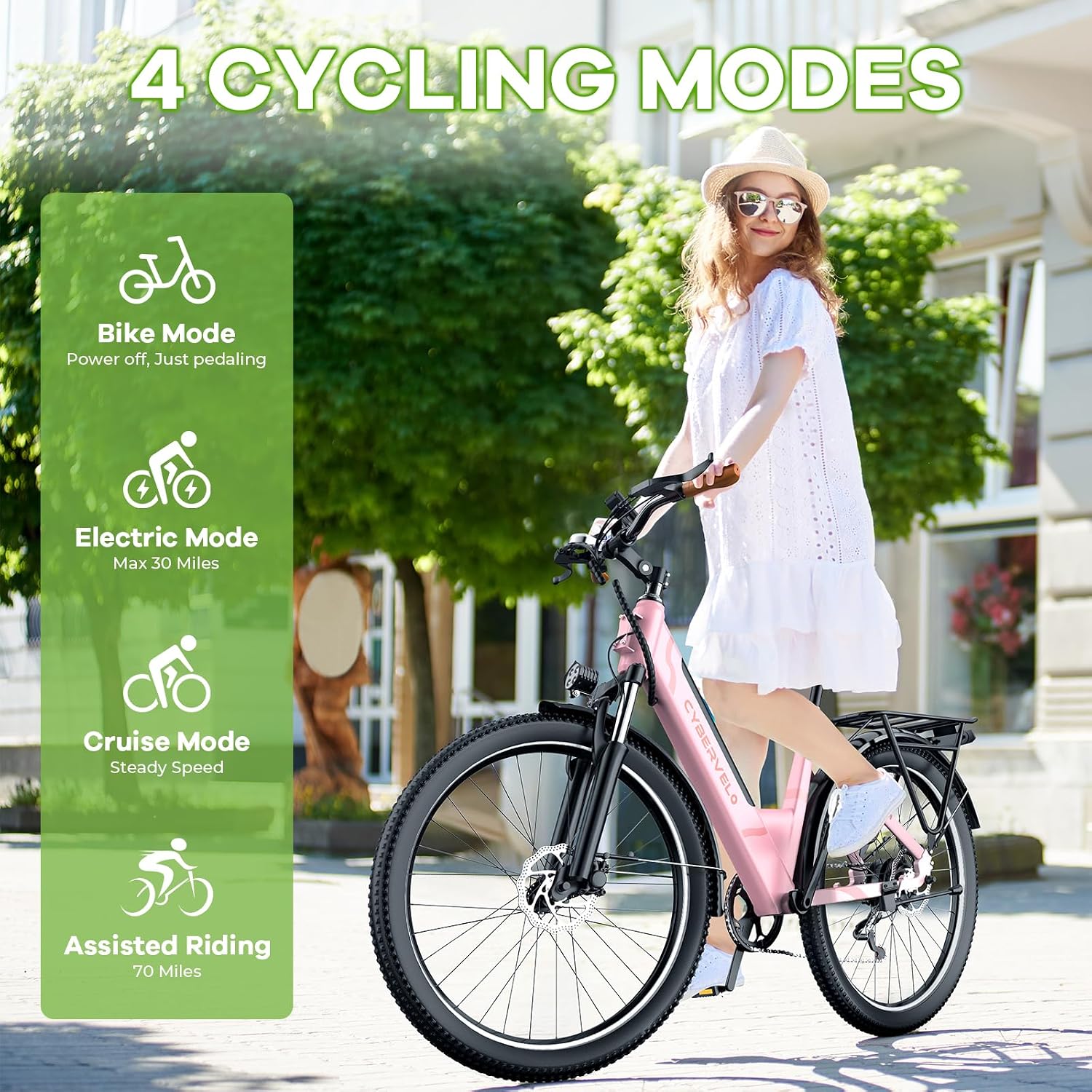 YorkE 26' Electric Bike for Adult,1000W Peak, up 80 Miles Removable Battery Ebike,Adult Electric Bicycles for All Terrain,Men Women E Bike, 7-Speed