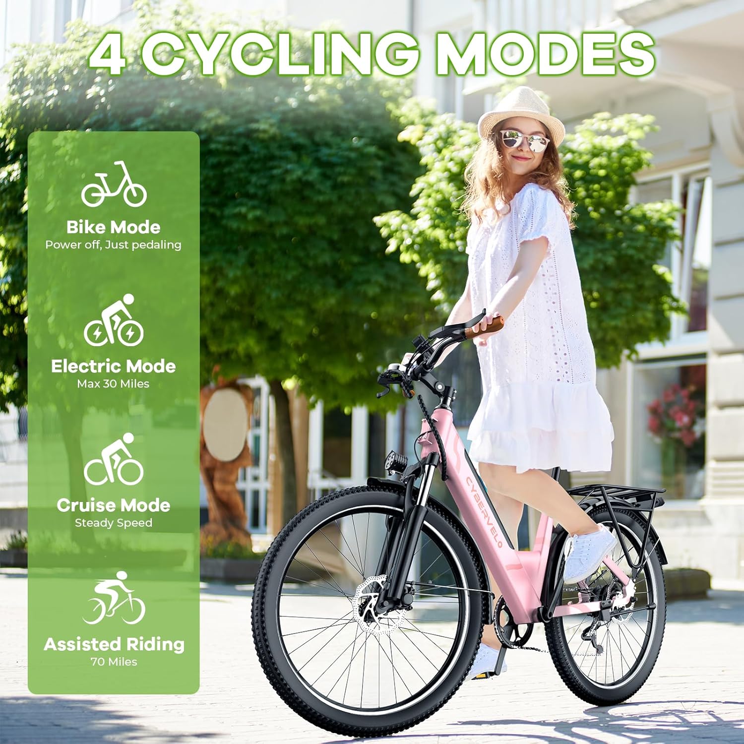 YorkE 26' Electric Bike for Adult,1000W Peak, up 80 Miles Removable Battery Ebike,Adult Electric Bicycles for All Terrain,Men Women E Bike, 7-Speed