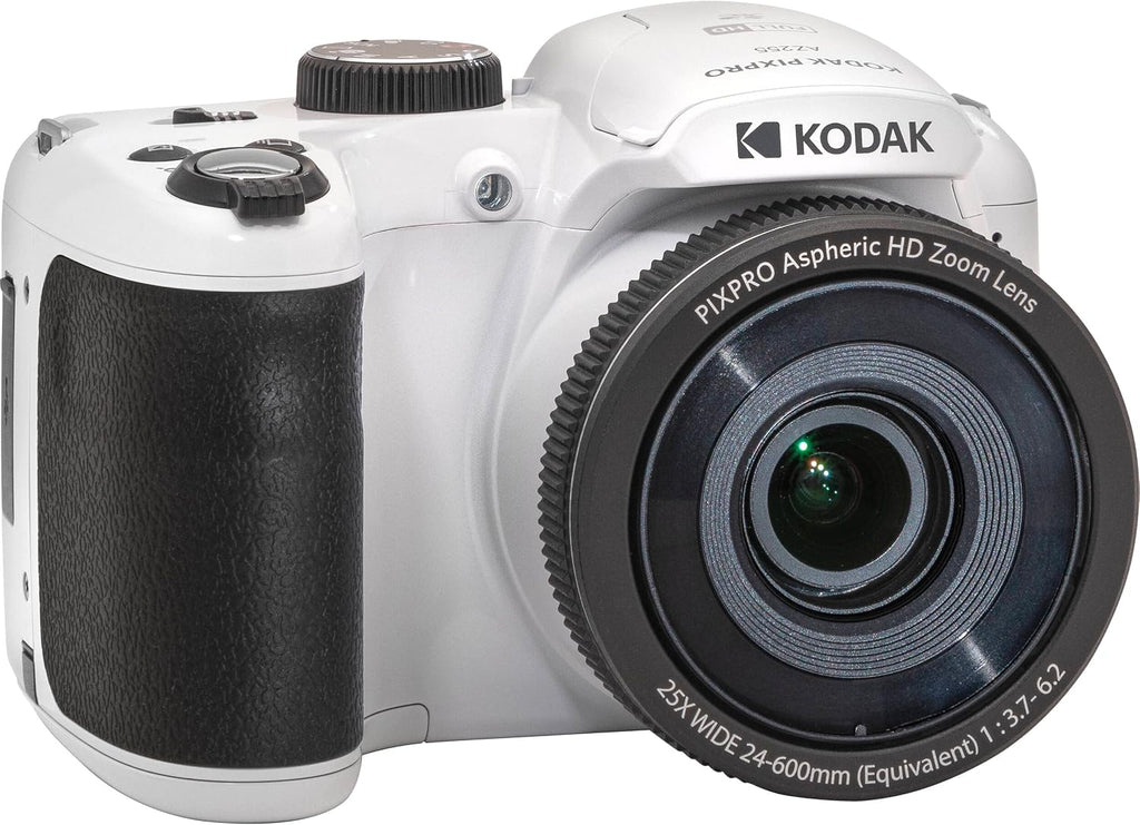 Kodak PIXPRO AZ255 Digital Camera + SanDisk 32GB Memory Card (2) + Digital Camera/Video Case (White)