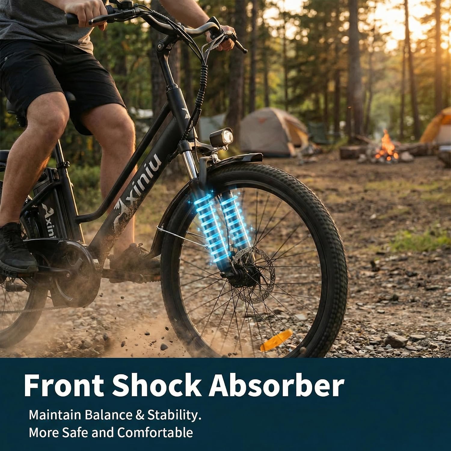 24 Inch Electric Bike for Adults, Step Through Ebike for Women, Peak 1000W Motor 22MPH, 48V 20AH Removable Battery Up to 70 Miles, 7 Speed Dual Shock Absorber, City Cruiser Commuter Bicycle