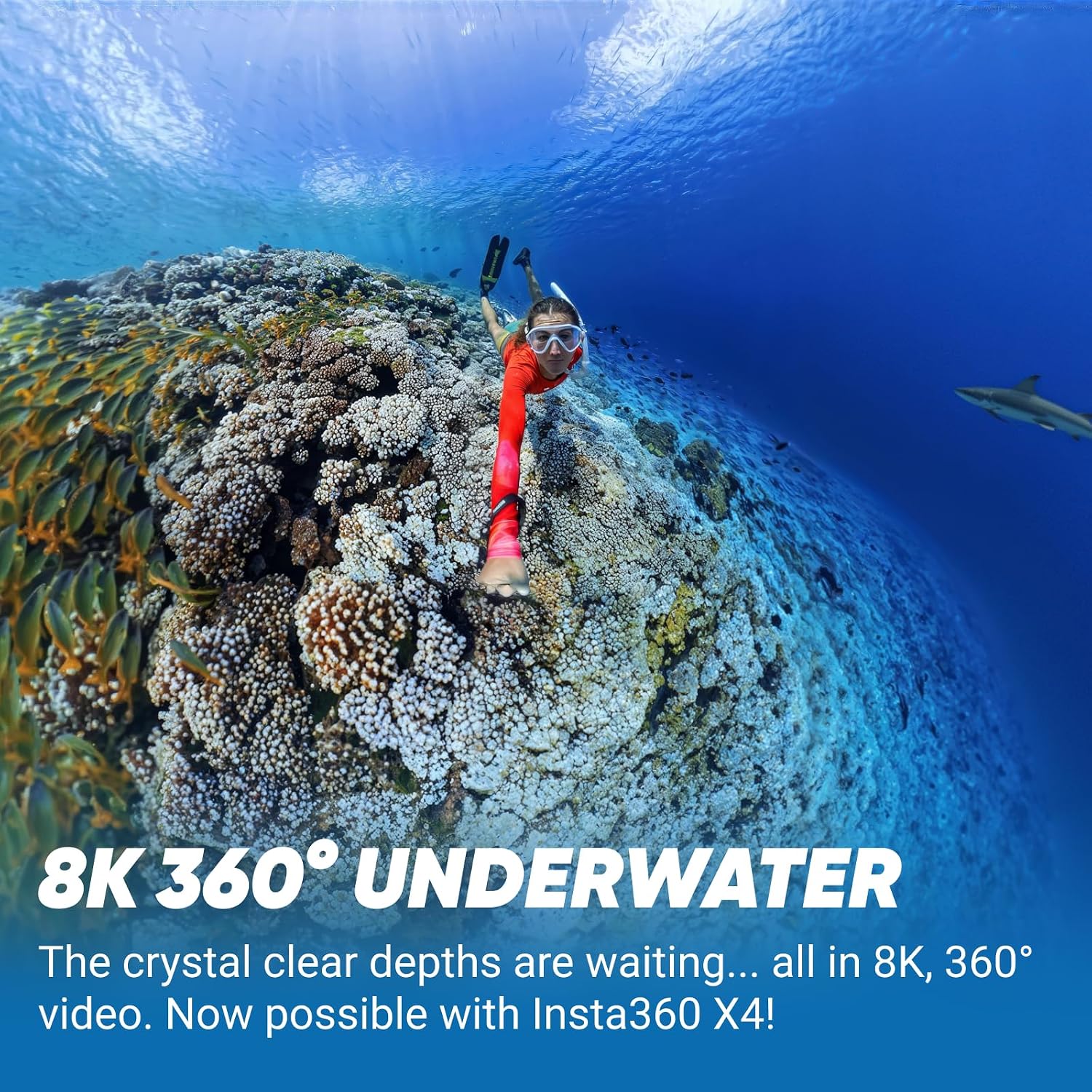 Insta360 X4 Invisible Dive Bundle - 8K Waterproof 360 Action Camera, 4K Wide-Angle Video, Invisible Selfie Stick, Removable Lens Guards, 135 Min Battery Life, AI Editing, Stabilization