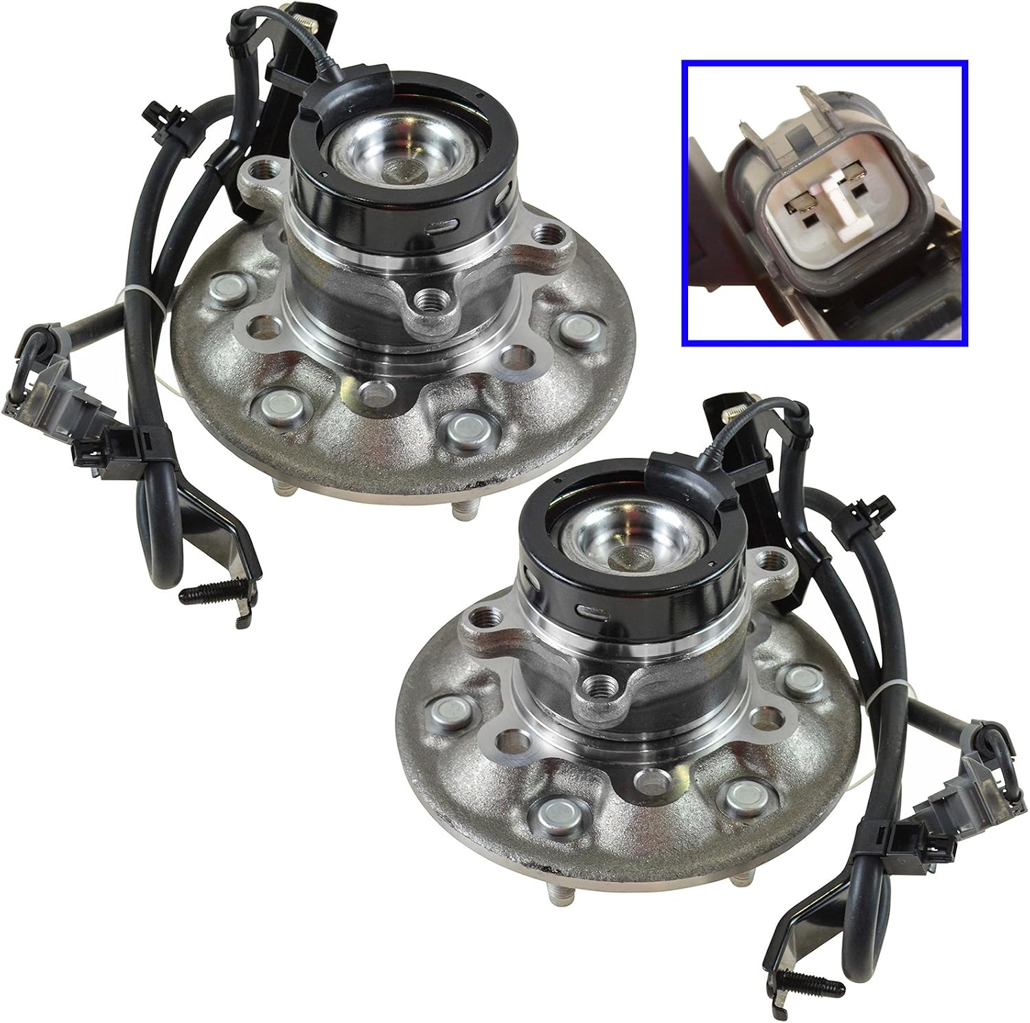 TRQ Front Left and Right Wheel Bearing and Hub Assembly Set 2 Piece Compatible with 04-08 Chevrolet Colorado RWD 04-05 GMC Canyon SLE RWD 06-08 Canyon RWD 2006 Isuzu i-280 07-08 i-290 07-08 i-370 RWD