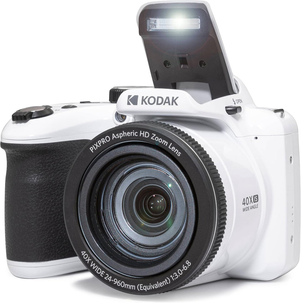 Kodak PIXPRO AZ405 Digital Camera (White), 16GB Memory Card, Camera Case, Accessories - Ultimate Bundle