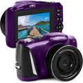 Minolta 64MP Digital Camera – 4K Ultra HD Video at 60FPS, 16x Digital Zoom, WiFi, CMOS Sensor, 3-inch LCD Display, Auto Exposure - Includes 32GB Memory Card, Rechargeable Battery (Purple)