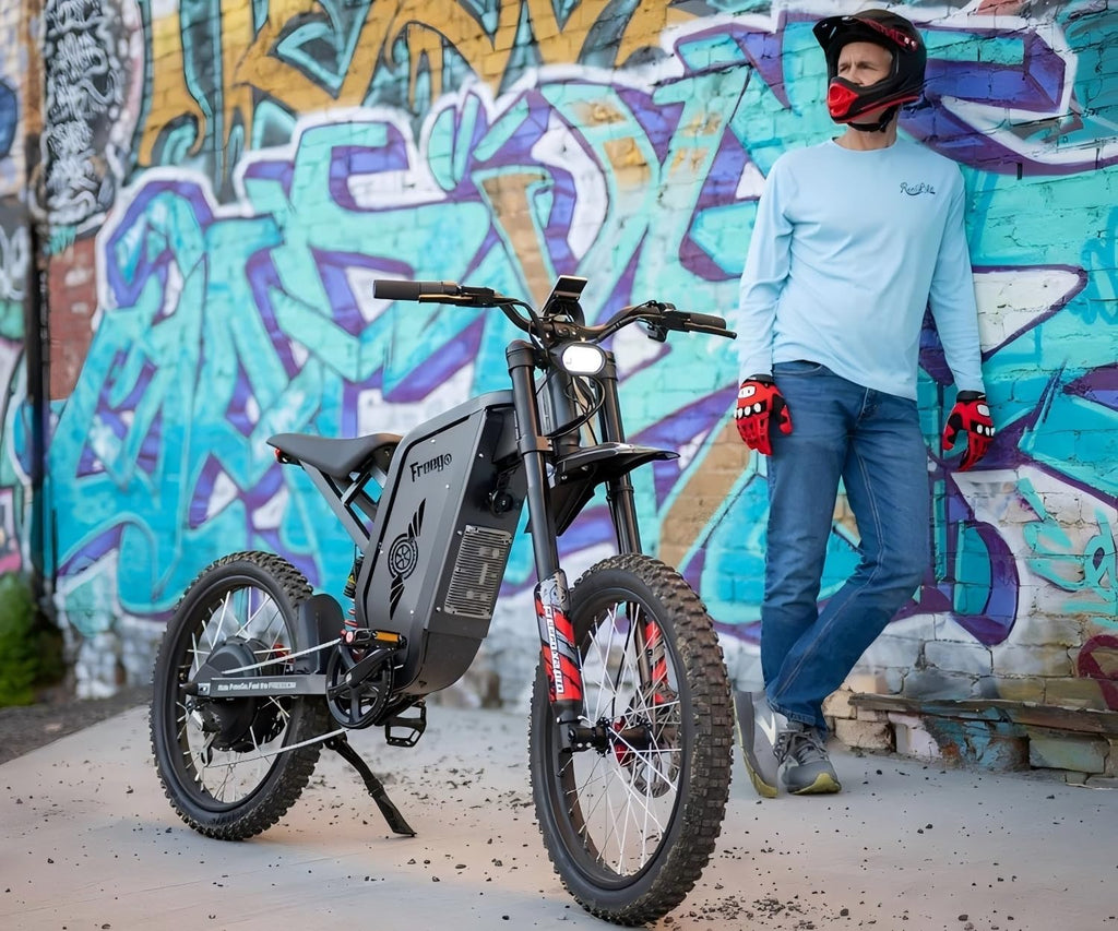 Freego Electric Motorcycle for Adults, X2Pro Electric Dirt Bike 6000W(Peak) Motor 60V/30Ah Battery,50MPH Off Road Electric Bicycle,19x2 Tire Full Suspension/Four-Piston Hydraulic Brake